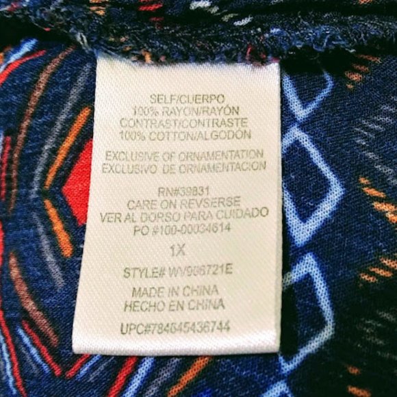 DEMOCRACY*TANK TOP*SOUTHWEST DESIGN*SLEEVELESS TOP*WOMEN SIZE 1X*EUC* - Picture 7 of 7